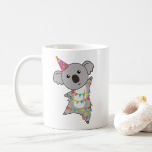 Födelsedagen Bear Koala Bear Bear Garland Coffee M Kaffemugg