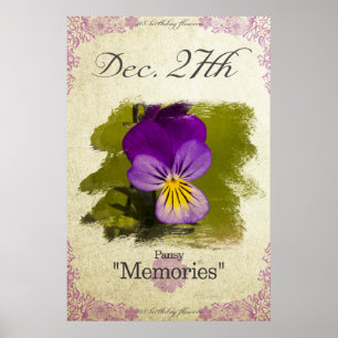 Födelsedagen blommar på December 27th "Pansy ", Poster