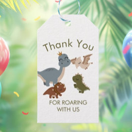 Födelsedagen Boho-tema Dinosaurs, Tack Presentetikett