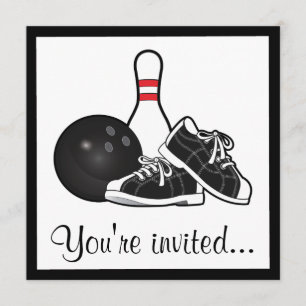 Födelsedagen Bowling Party Inbjudningar