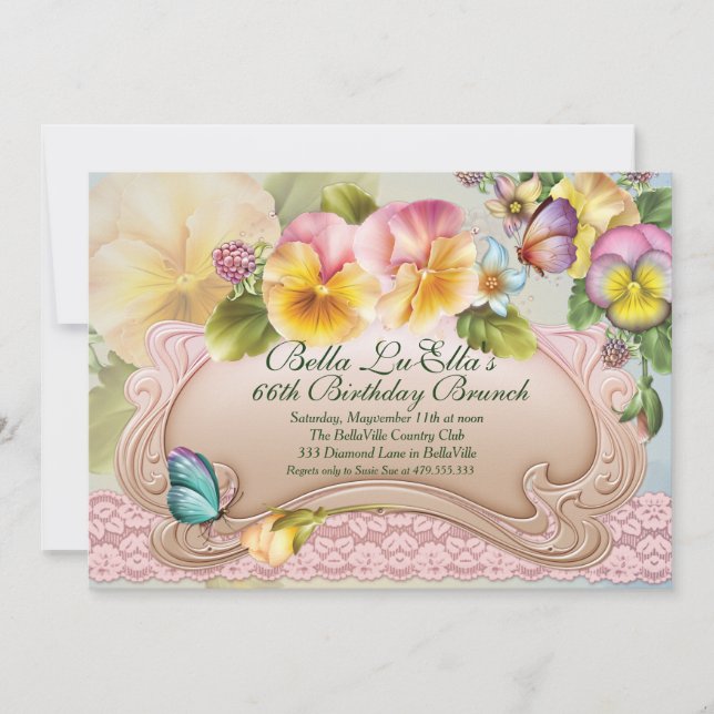 Födelsedagen Brunch Mors dag Luncheon-inbjudan Inbjudningar (Framsida)