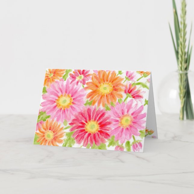 Födelsedagen Bursting Gerbera Daisy Önskemål Joy Kort (Framsida)