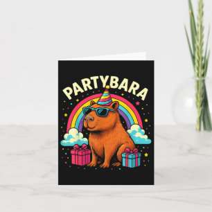 Födelsedagen Capybara Tee För barn Roligt Partybar Kort