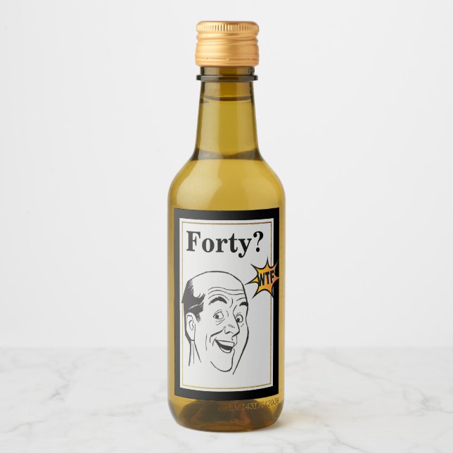 födelsedagen den 40:e födelsedagen Party Funny Man Vinetikett (Framsida)