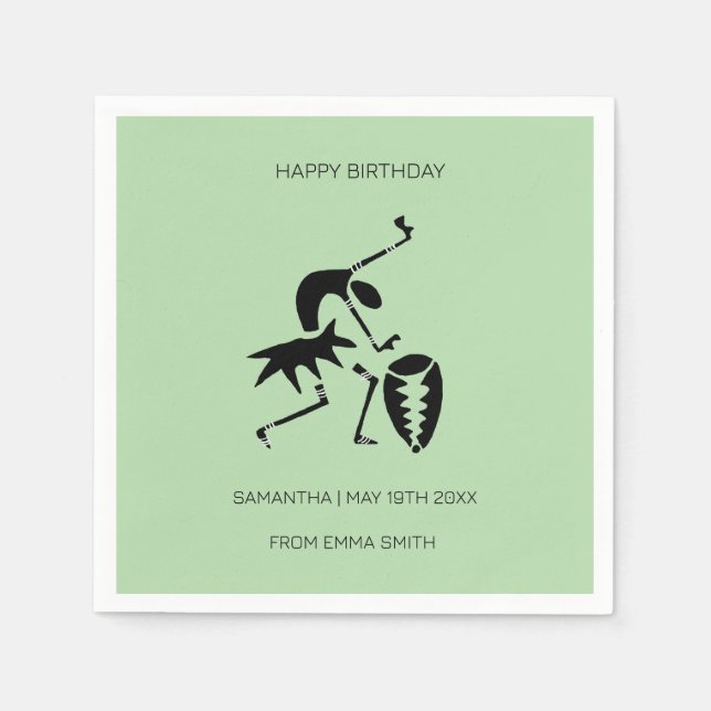 Födelsedagen, Fantastisk Silhouette Firande Dancer Pappersservett (Framsidan)