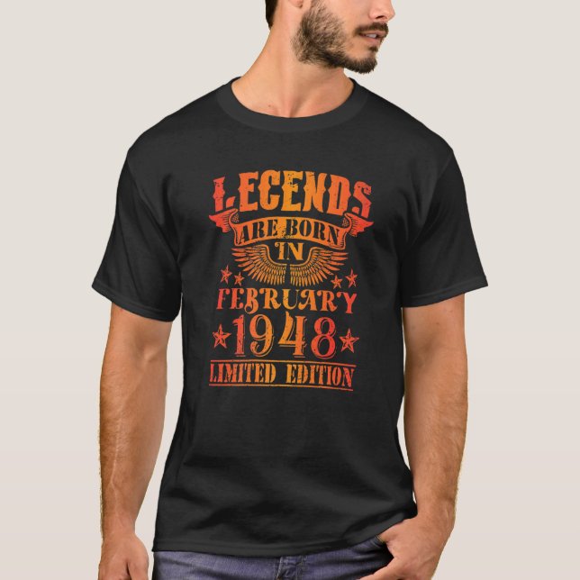 Födelsedagen februari 1948 År använda förklaringar T Shirt (Framsida)