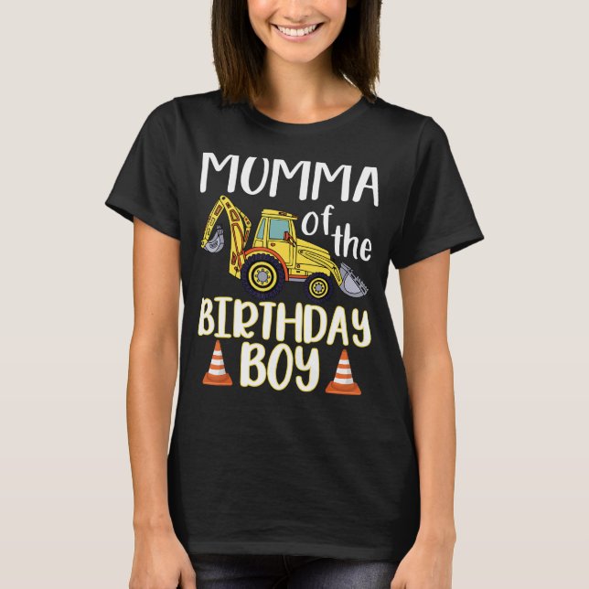 Födelsedagen för Boy Excavator Constructi T Shirt (Framsida)