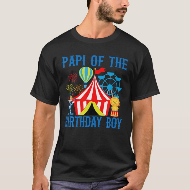 Födelsedagen för Boy Ringmaster Circus Car T Shirt (Framsida)