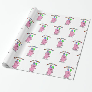 Födelsedagen Gris tecknad | välj bakgrund färg Presentpapper