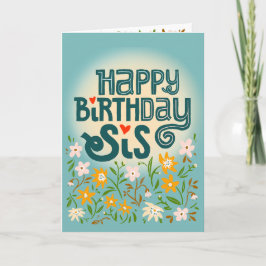 Födelsedagen hälsning för hennes syster Söta syrra Kort