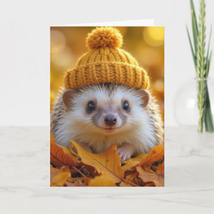 Födelsedagen Hedgehog i Höst löv Kort