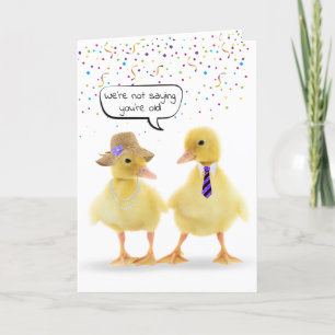 Födelsedagen Humor Ducklings och Konfetti Kort
