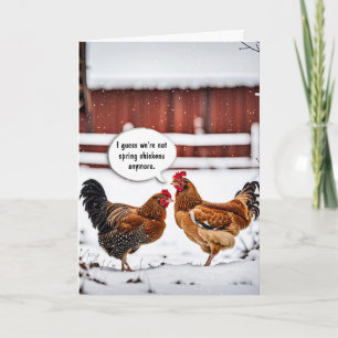 Födelsedagen Humor-kycklingar i Snöflingor Kort
