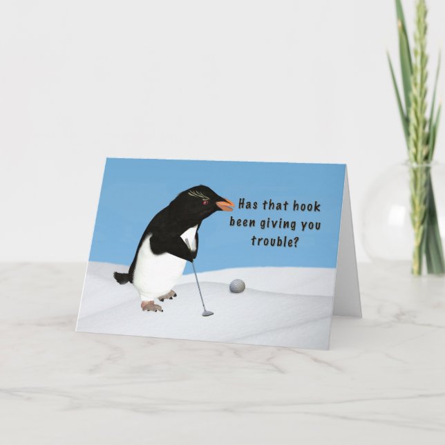 födelsedagen, Humous Penguin spelar Golf Kort (Framsida)