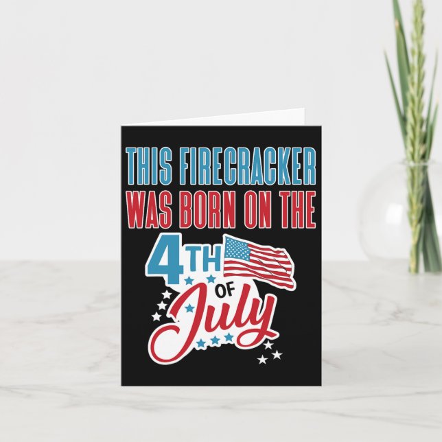 Födelsedagen i juli, brandkår, född den 4 kort (Framsida)