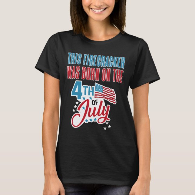 Födelsedagen i juli, brandkår, född den 4 t shirt (Framsida)
