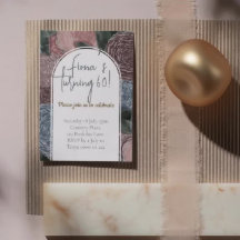 Födelsedagen Inbjudan i Deep Hued Blommigt