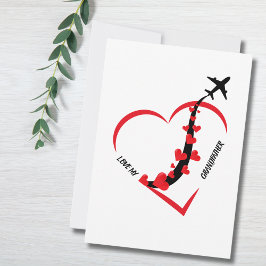 Födelsedagen Kärlek Min morfar Airplan Heart-Anpas Julkort