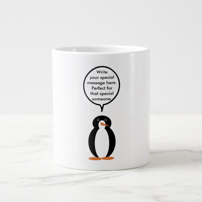Födelsedagen Kostym talade med Penguin Personlig Jumbo Mugg (Framsidan)