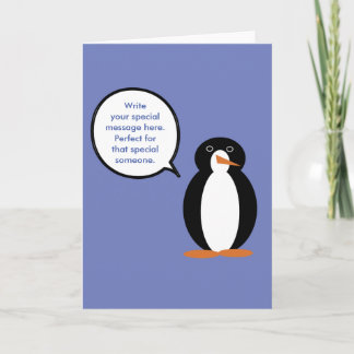 Födelsedagen Kostym talade med Penguin Personlig Kort