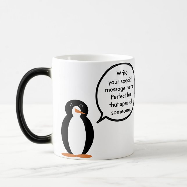 Födelsedagen Kostym talade med Penguin Personlig Magisk Mugg (Vänster)
