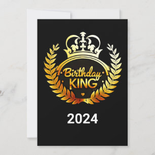 Födelsedagen Kung 2024 Guld Krona Vuxen Bday Party Tack Kort
