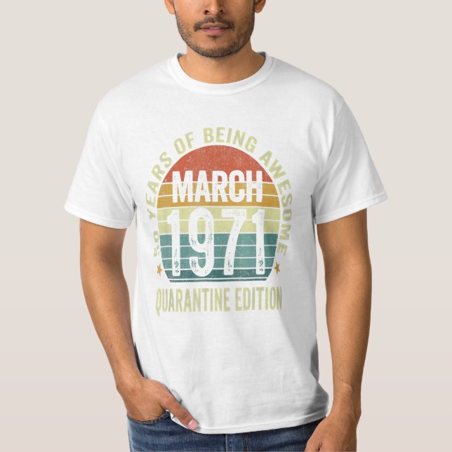 Födelsedagen mars 1971 53 t shirt (Framsida)