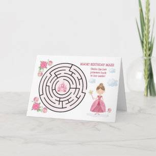 Födelsedagen Maze Rosa Princess med Trollspö och C Kort