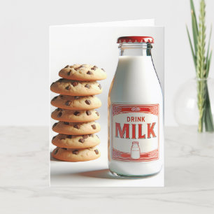 Födelsedagen Mjölk och Chocolate Chip Cookies Kort