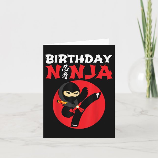 Födelsedagen Ninja - Födelsedagsfesten Kids Ninja  Kort (Framsida)