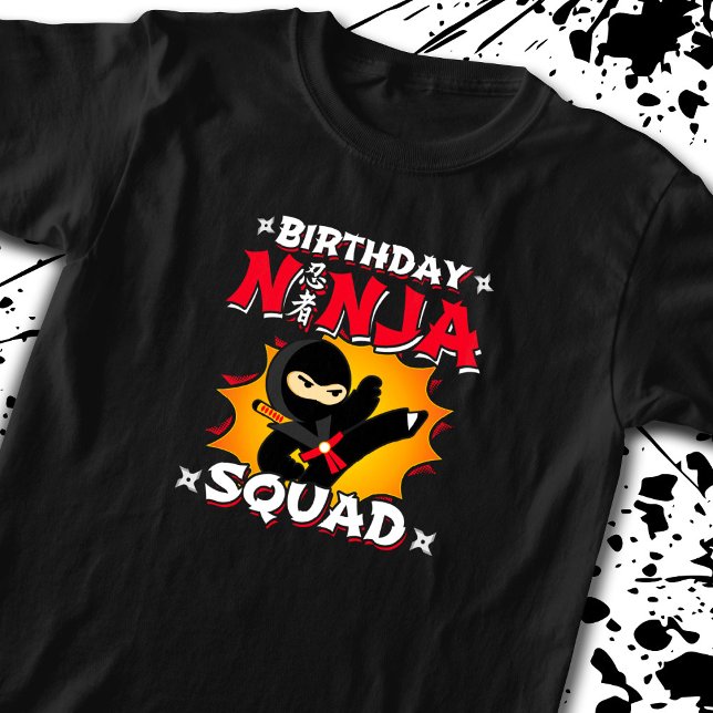 Födelsedagen Ninja Squad Party Theme - Ninja Birth T Shirt (Skapare uppladdad)