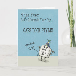 Födelsedagen Önskemål, Caps Lock Stil Kort