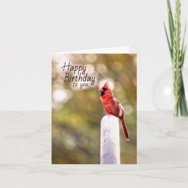 Födelsedagen Önskemål-kardinalkortet Stil Kort (Framsida)