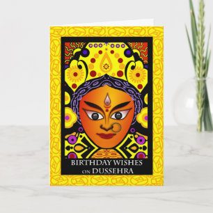 Födelsedagen Önskemål på Dussehra, Hindu Goddess D Kort