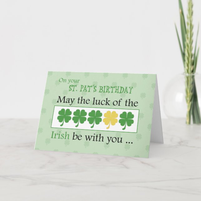 Födelsedagen på St. Patrick-dagen Tur i Irish Sh Kort (Framsida)