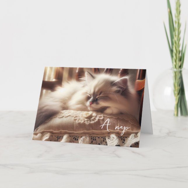 Födelsedagen: Ragdoll Kitten på Pillow Kort (Framsida)