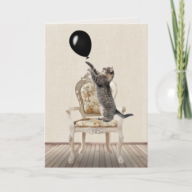 Födelsedagen Tabby katt, ordförande Kort (Framsida)