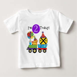 Födelsedagen Tåg 2:a födelsedag T-shirts och gåvor