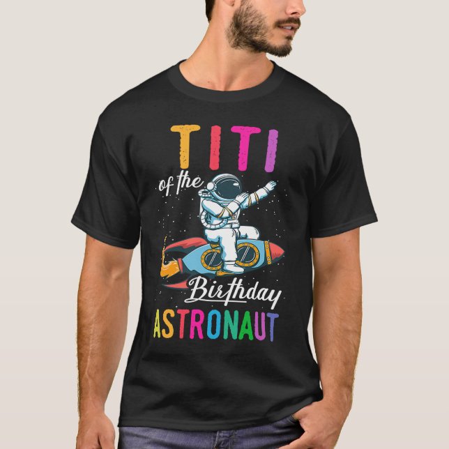 Födelsedagens Astronaut Space Bday Party T Shirt (Framsida)