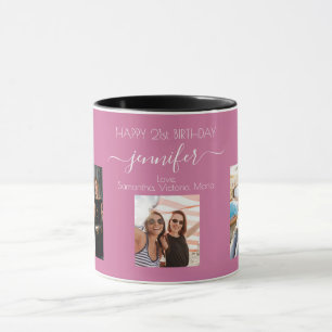 Födelsedagens bästa vänner namn rosa mugg