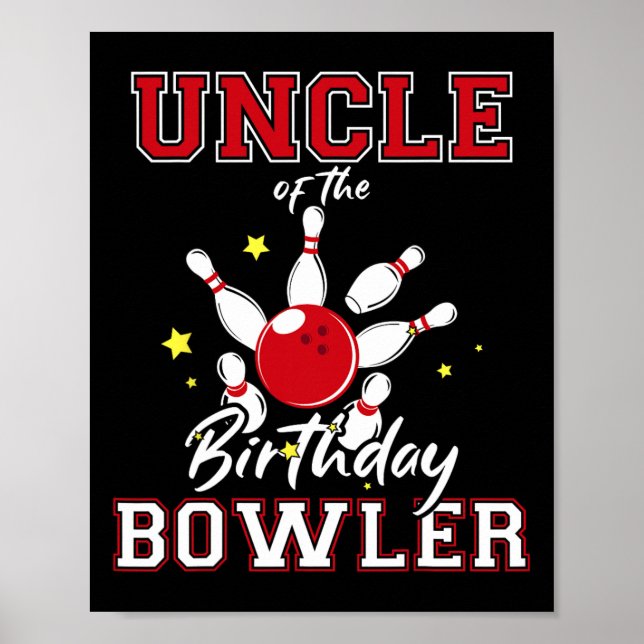 Födelsedagens Bowlareare Bday Bowling Party Ce Poster (Framsidan)