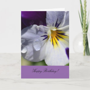 Födelsedagens hälsningskort med Pansy Flower Kort