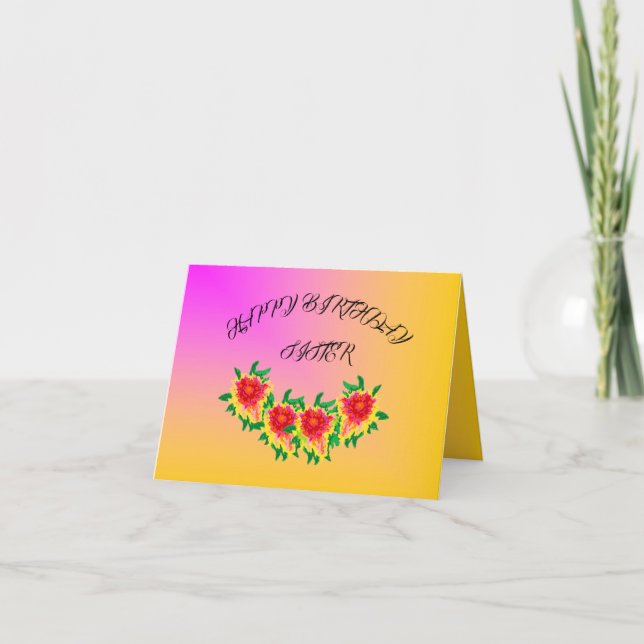 Födelsedagens hälsningskort: Syster Kort (Framsida)