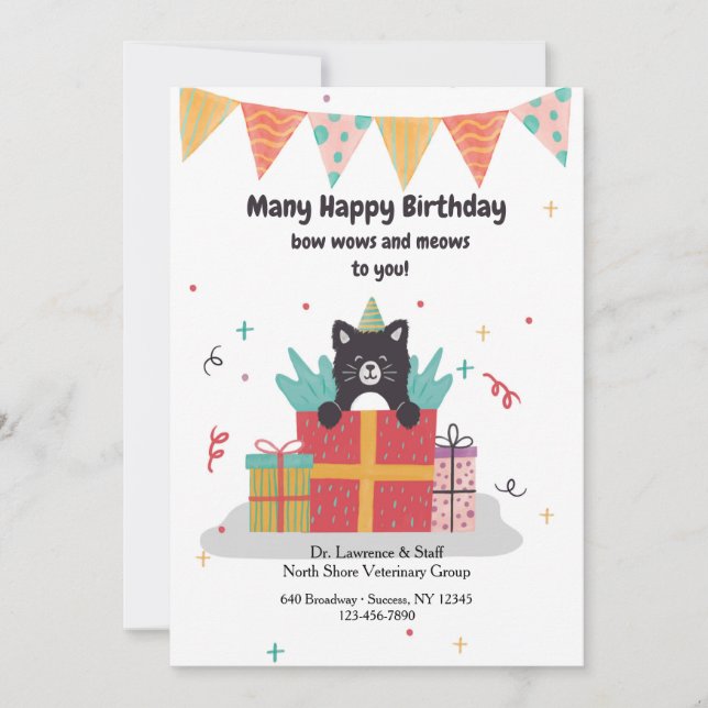 Födelsedagens Kitten Greeting Card från Vet (Framsida)