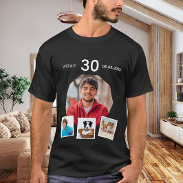Födelsedagens namn-fotokollage, svart t shirt