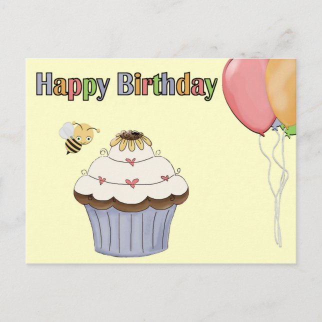 Födelsedagens Önskemål vykort (Framsida)