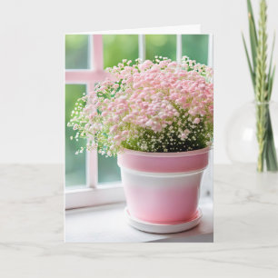 Födelsedagens Rosa Babyns andningsBouquet Kort