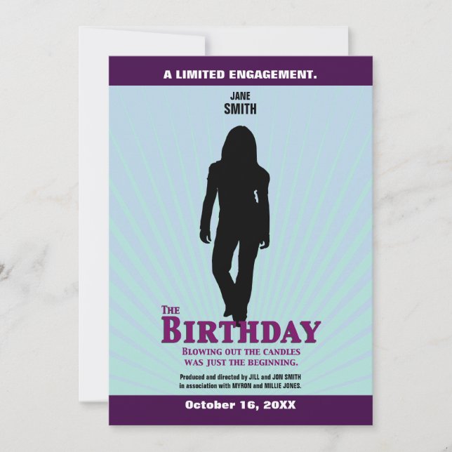 Födelsedagfilminbjudan (flickan) inbjudningar (Framsida)