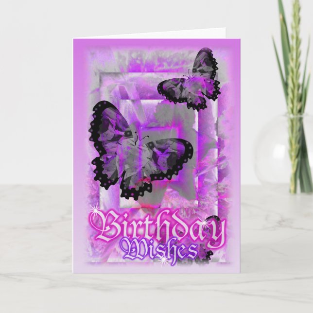 Födelsedagfjärilsönskemål vid Valxart Kort (Framsida)