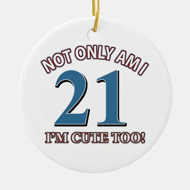 Födelsedagflicka 21 julgransprydnad keramik (Framsidan)